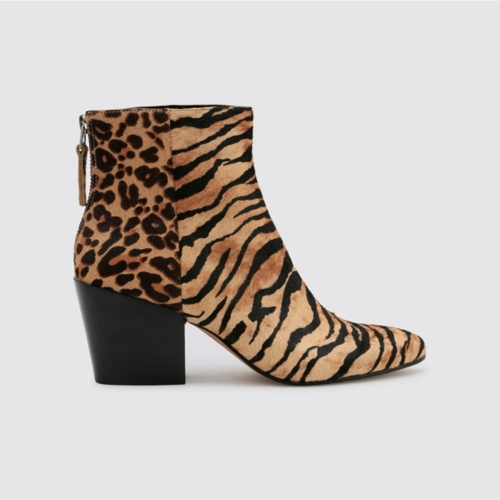 Dolce Vita Coltyn Genuine Calf Hair Bootie In Tiger Print Size 7